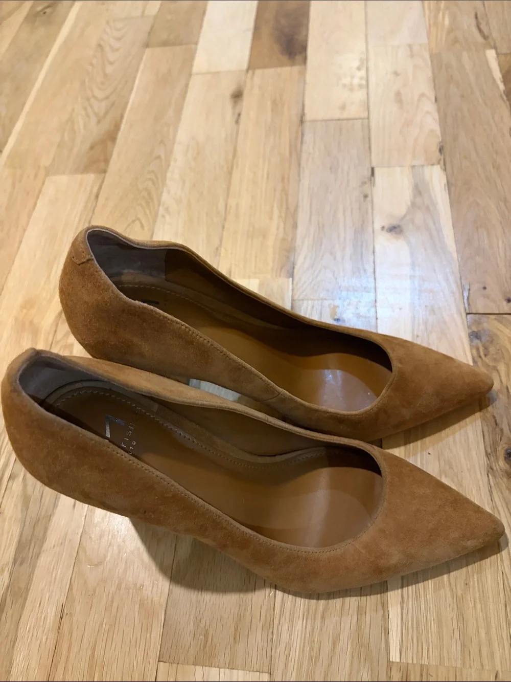 Marc Fisher Camel Tan Suede Pointed Toe Pumps